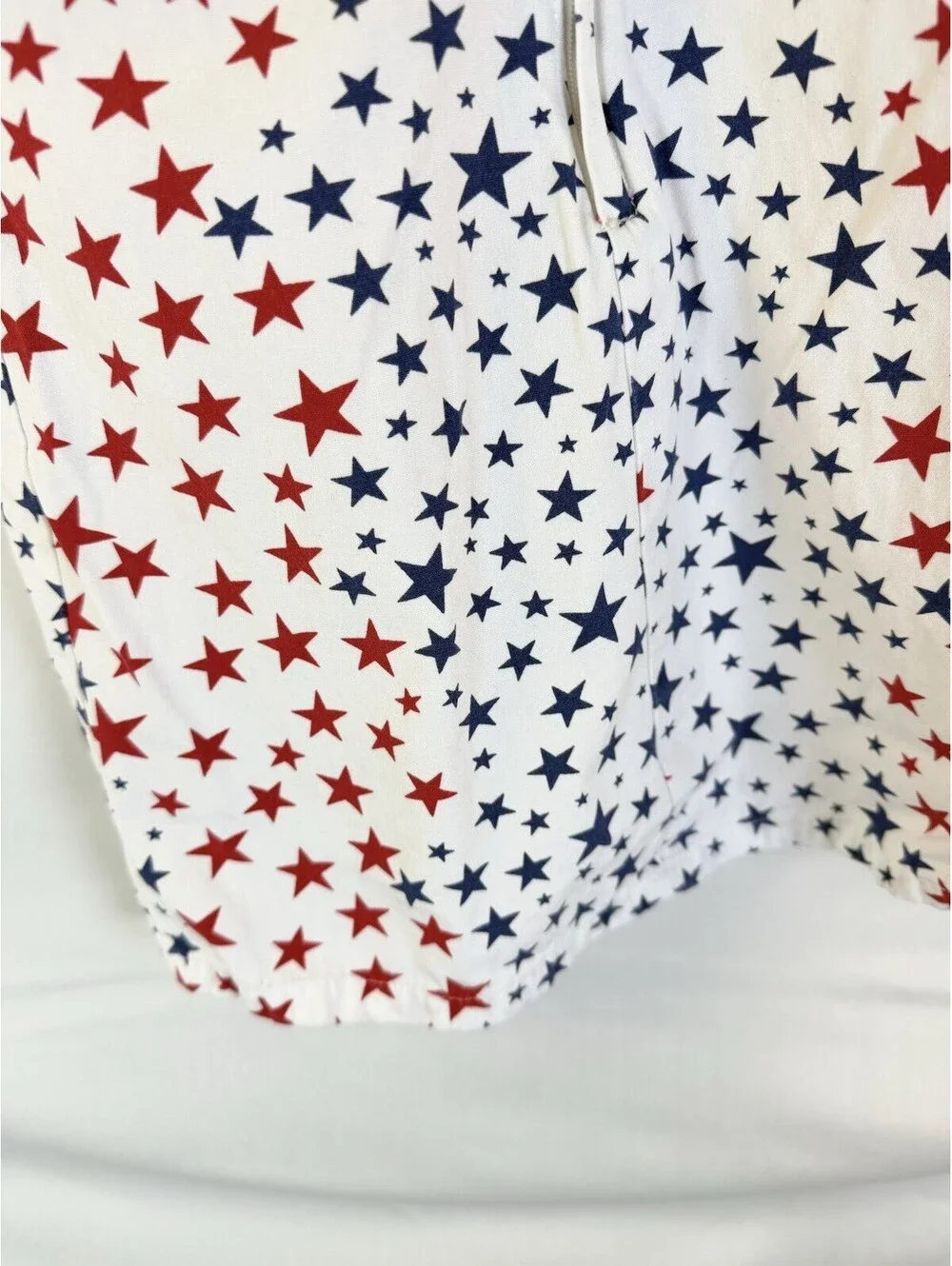 OLD NAVY GIRLS DRESS, BLUE/RED STARS ON WHITE/ RED TRIM, THIN STRAPS, SUNDRESS 5